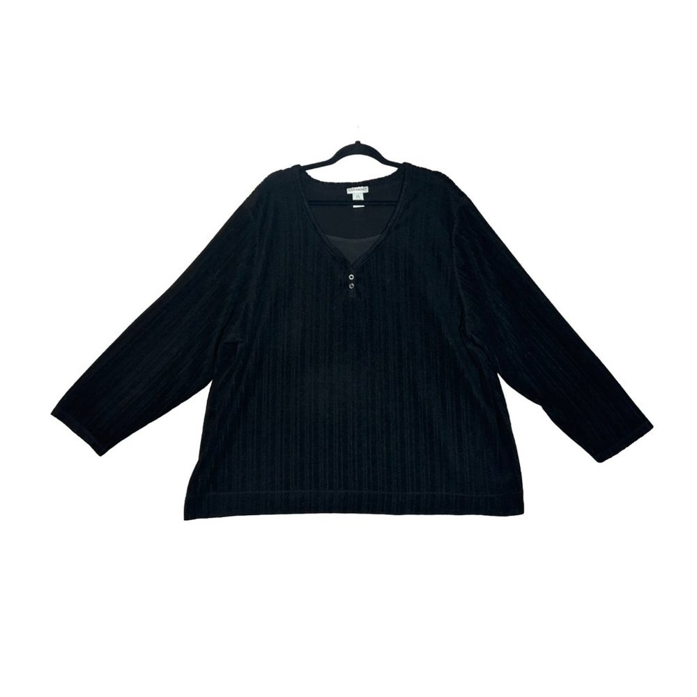Catherines Chenille Black Pullover Sweater Plus Size 3X (26/28W) - Picture 2 of 5